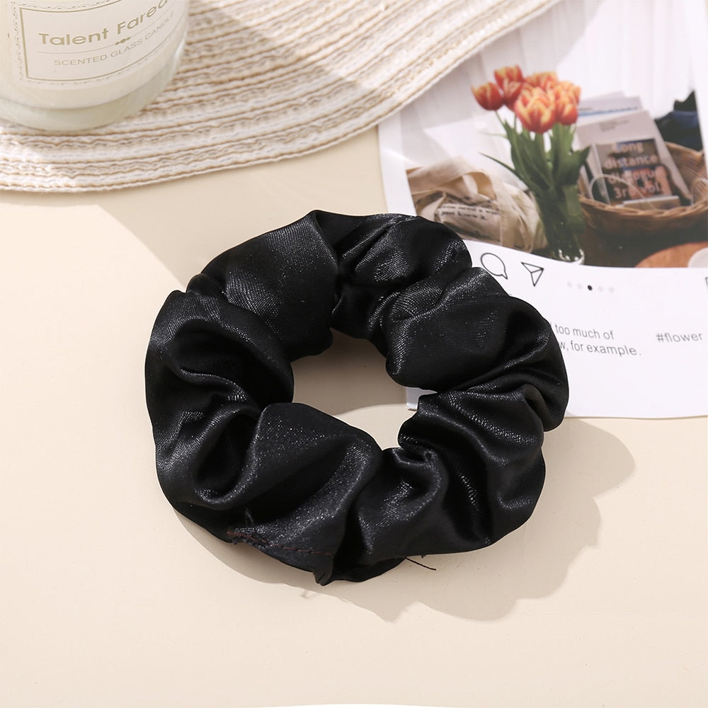 6 Colors Women Scrunchie Elastic Multicolor Hair Band Ponytail Holder Headband