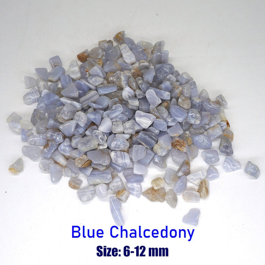 50-100g Blue Chalcedony Natural Stones Gravel Chip Rock Minerals Aquarium