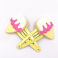 2Pcs Ice Cream Decor Yellow Snap Clips Hairpins Cartoon Barrettes Kids Hair Clip