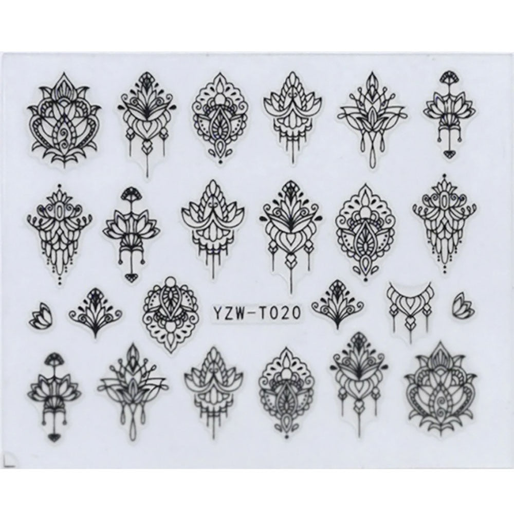 Indian Pattern Nail Stickers Manicure Nails Decal Self-adhesive DIY Nail Art