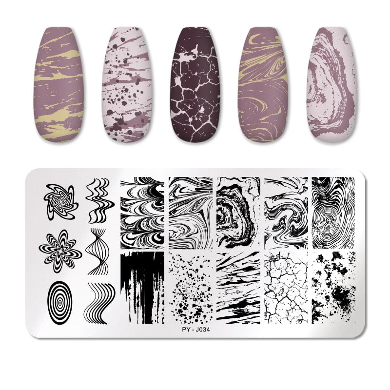 Marble Design Nail Stamping Plates Stencil Tools Template Plate Mold Nail Art