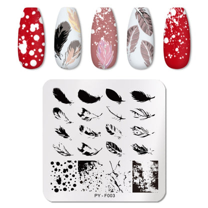 Bird Feather Splash Nail Stamping Plates Stencil Tools Template Plate Mold Nail