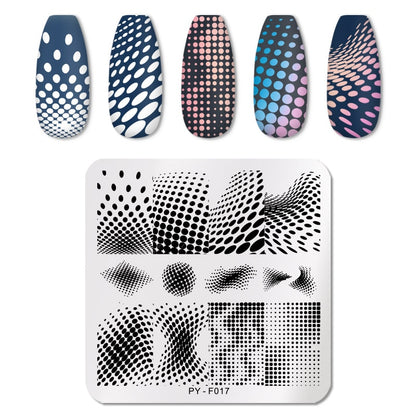 Abstract Dots Nail Stamping Plates Stencil Tools Template Plate Mold Nail Art