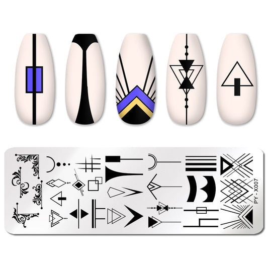 Geometry Pattern Nail Stamping Plates Stencil Tools Template Plate Mold Nail Art