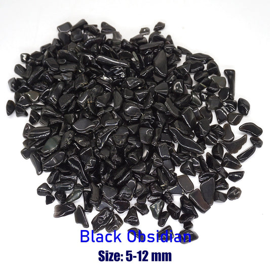 Black Obsidian Natural Stones Gravel Chip Rock Minerals Aquarium Decoration