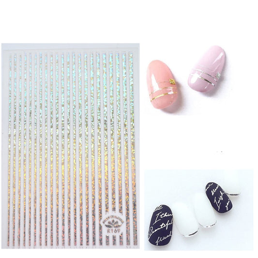 Holographic Nails Stickers Adhesive DIY Nail Art Decals Nail Accessories