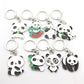 8 Styles Panda Keychain Stainless Steel Key Chain Charms Women Bag Cartoon