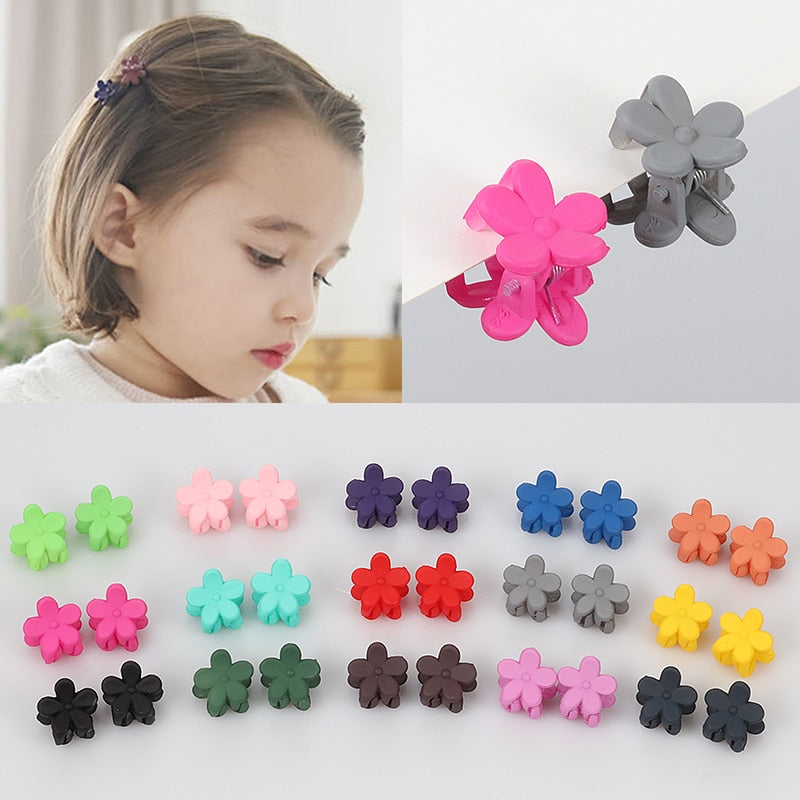 16 Styles 10 pcs Cute girl flower Small Hair clip child cute candy color hair