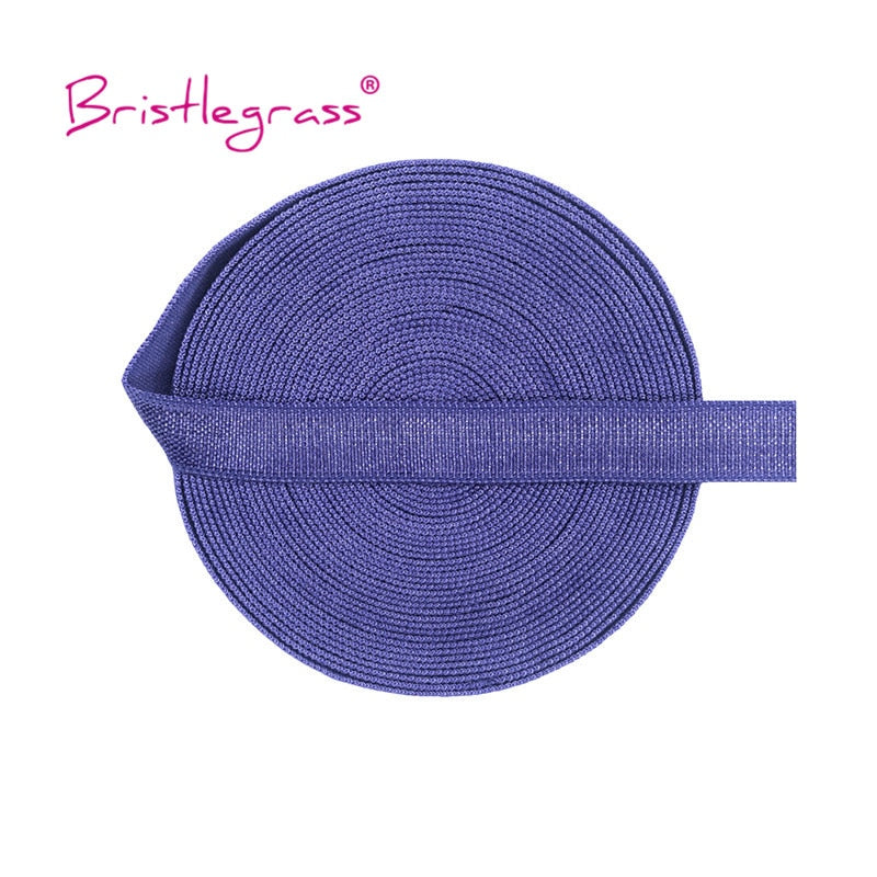 5 yards 10mm Solid Shiny Non-Foldover Elastic Spandex Satin Band Bra Strap