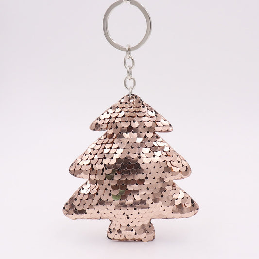 Sequins Christmas Tree Keychain for Women Ladies Mom Gift Keyring Girl Car Bag