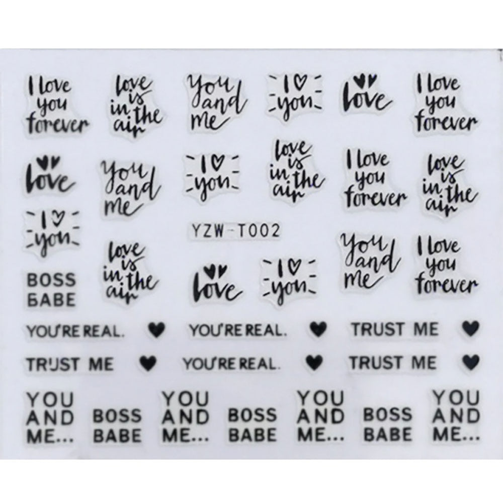 You and Me Boss Baby I love You Nail Stickers Manicure Nails Decal Self-adhesive