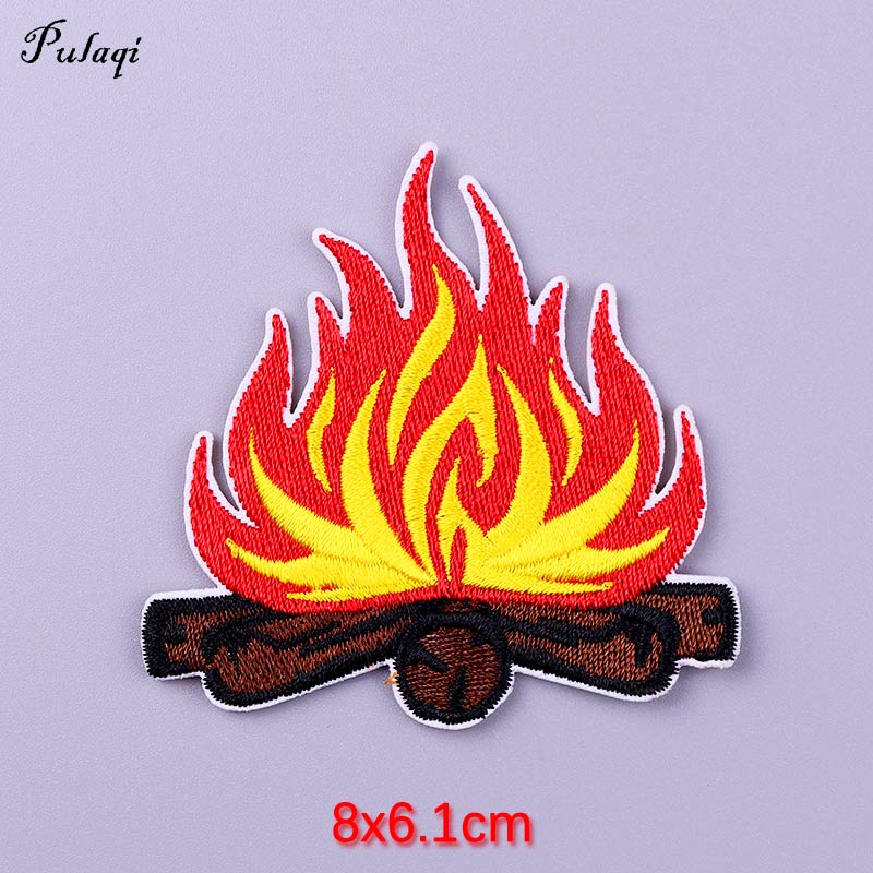 Campfire Patch Iron On Patches Clothes Cartoon Stickers Embroidered Badge