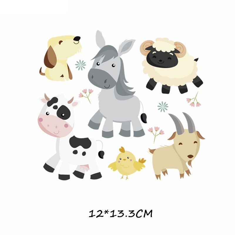 46 Styles Iron on Cute Animal Patches Set for Kids Clothing DIY T-shirt Applique