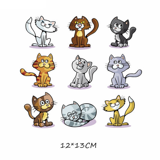 Cute Cats Kitten Clipart Patches Kids Clothing Stickers Cartoon T-shirt Patch