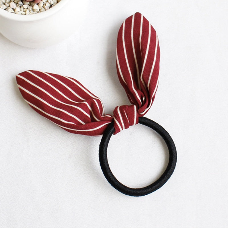 15 Styles Cute Rabbit ears Tied rope hair accessories female rubber band elastic