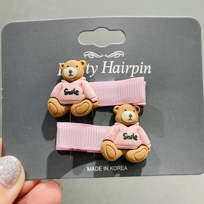 18 Styles 2Pcs/set Animals Bear Hair Accessories Children Rubber Bands