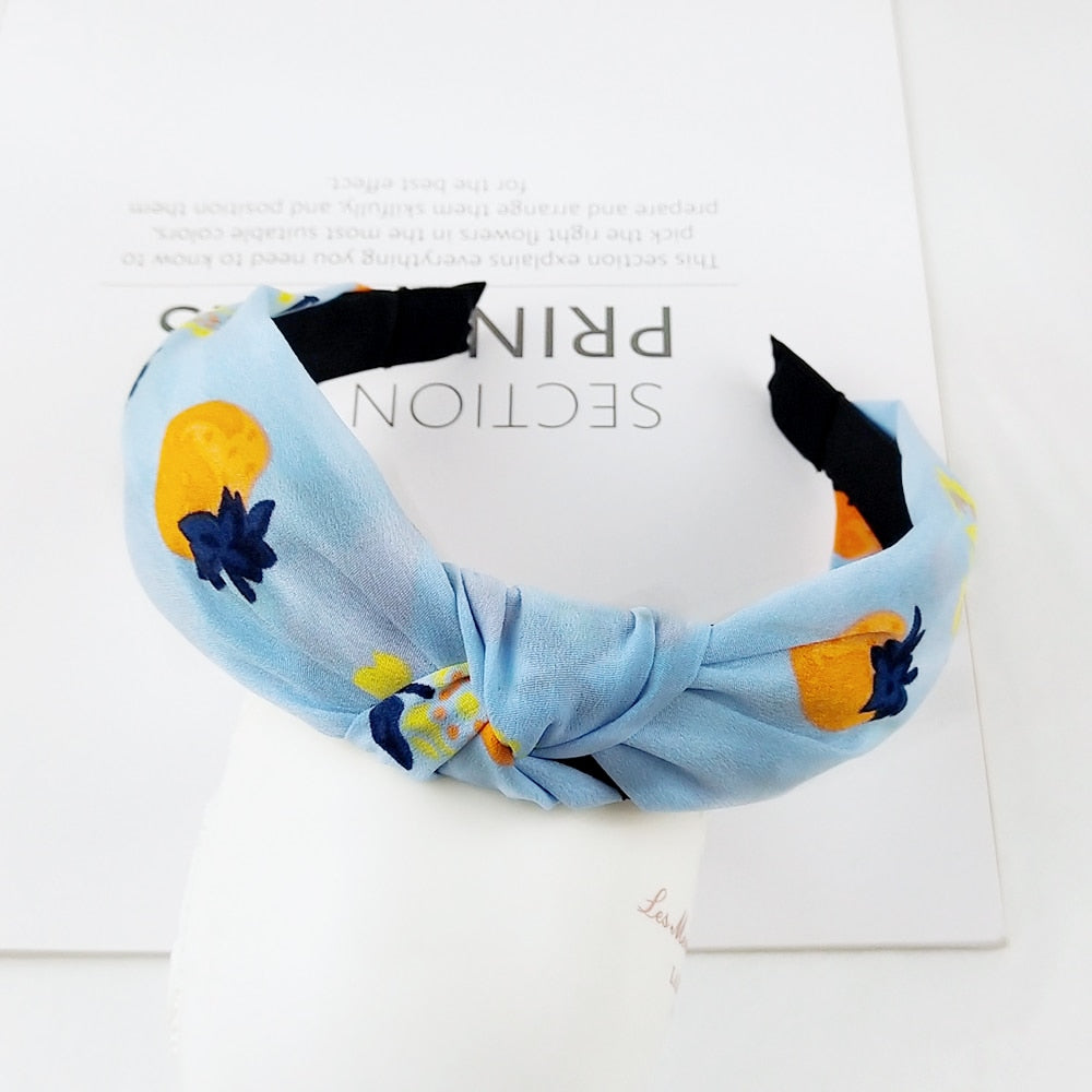 Pineapple Pattern Blue Women Hairbands Fashion Headband Girls Hair Hoop