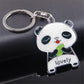 Lovely Panda Keychain Stainless Steel Key Chain Charms Women Bag Cartoon Pendant
