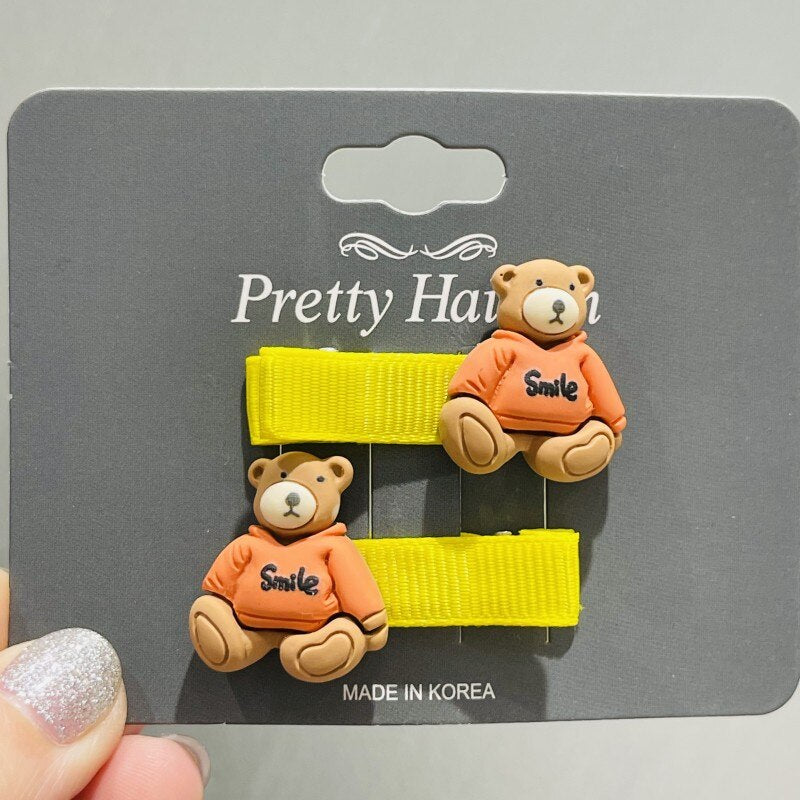 18 Styles 2Pcs/set Animals Bear Hair Accessories Children Rubber Bands