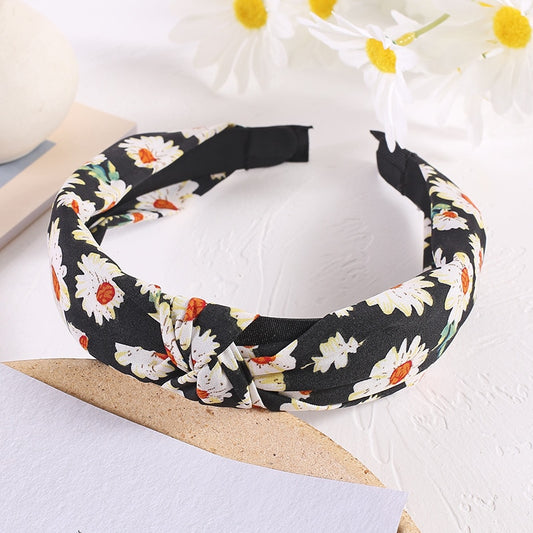 Black Color Daisy Pattern Women Hairbands Fashion Headband Girls Hair Hoop