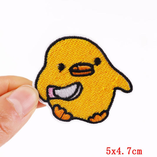 Yellow Chick with Knife Cartoon Patches Clothing Sticker Patch Decal Embroidery