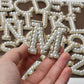 A-Z Alphabet 1Pcs Letter Patches Pearl Rhinestone Alphabet Patches For Clothes