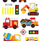 Construction Temporary Tattoos Kids Waterproof Fake Tattoos Sticker Tractor Dump