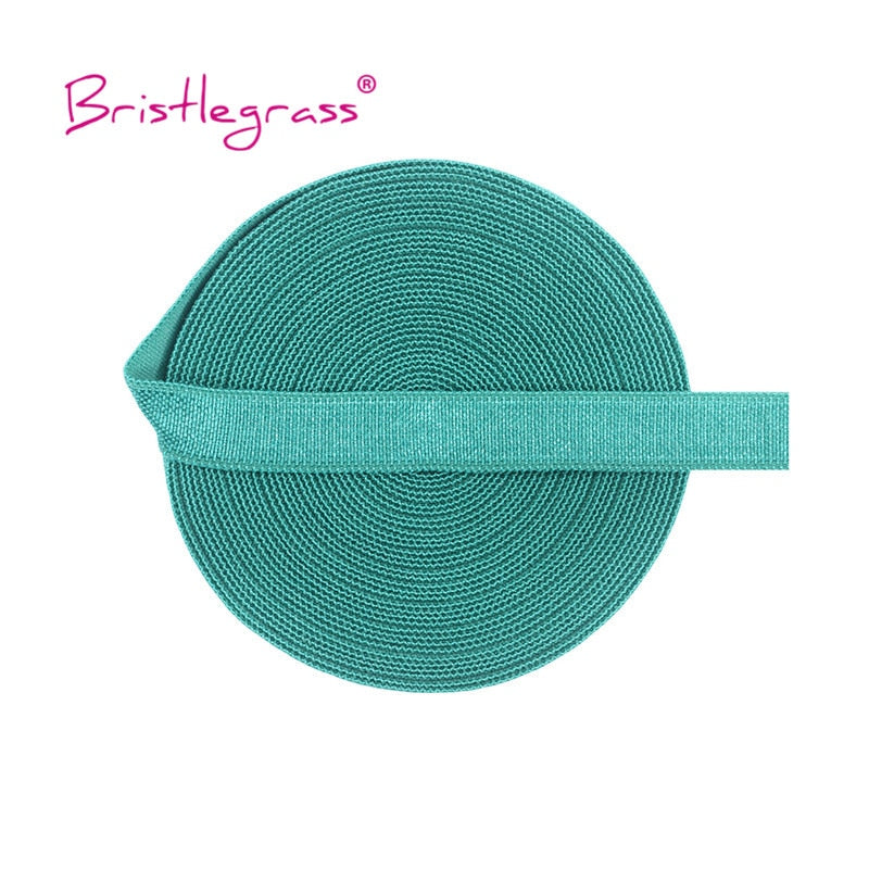 5 yards 10mm Solid Shiny Non-Foldover Elastic Spandex Satin Band Bra Strap