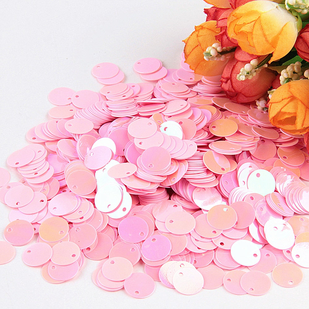 Paillette Sequin 10-30mm Large Flat Round Edge Hole Loose Sequins for Carfs Kids