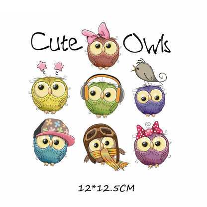 Cute Owl Patches Kids Forest Animal Stickers Cartoon T-shirt Patch DIY