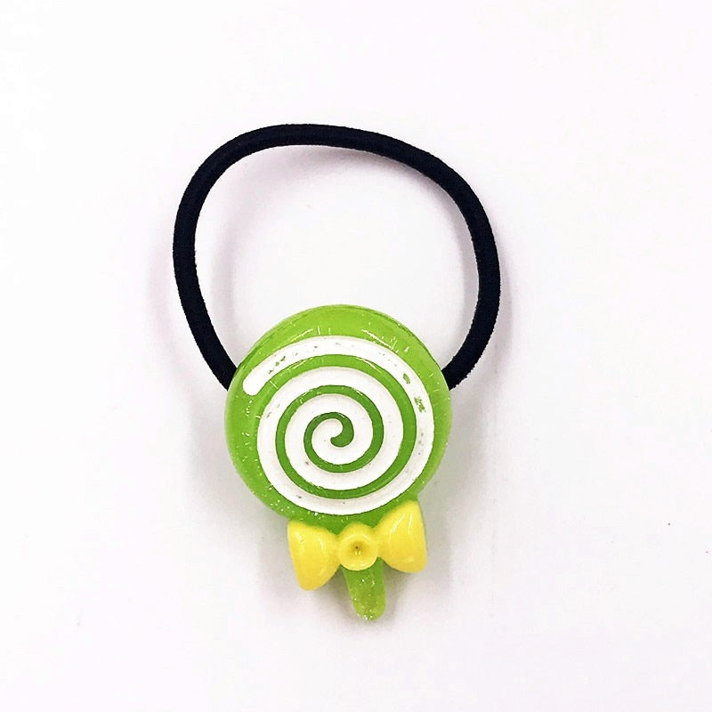 1PCS Lime Swirl Lollipop Girls Hairbands Kids Elastics Rubber Head Bands Hair