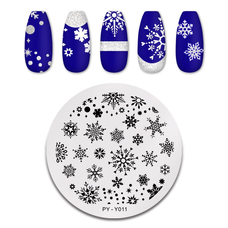 Snowflake Christmas Nail Stamping Plates Stencil Tools Template Plate Mold Nail