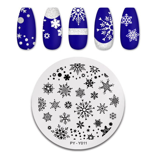 Snowflake Christmas Nail Stamping Plates Stencil Tools Template Plate Mold Nail