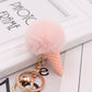 Beige Pink Ice Cream Keychain Soft Artificial Rex Rabbit Hair Ball Keyring Pom