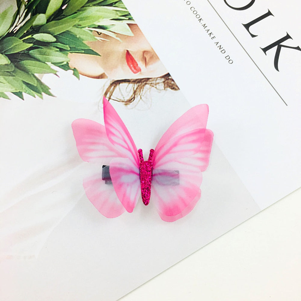 10 Styles Girls Colorful Dream Butterfly Cartoon Hairpin Children Fashion Hair