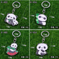 8 Styles Panda Keychain Stainless Steel Key Chain Charms Women Bag Cartoon