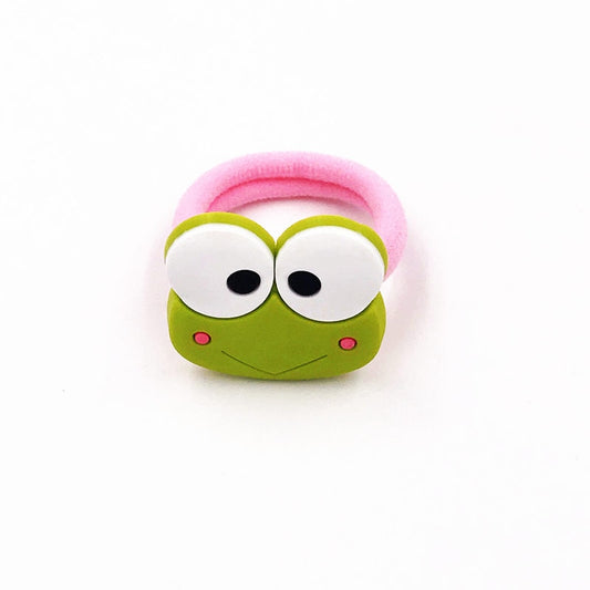 1Pcs Green Frog Head With Big Eyes Cartoon Elastic Hair Bands Girls Hair Rope