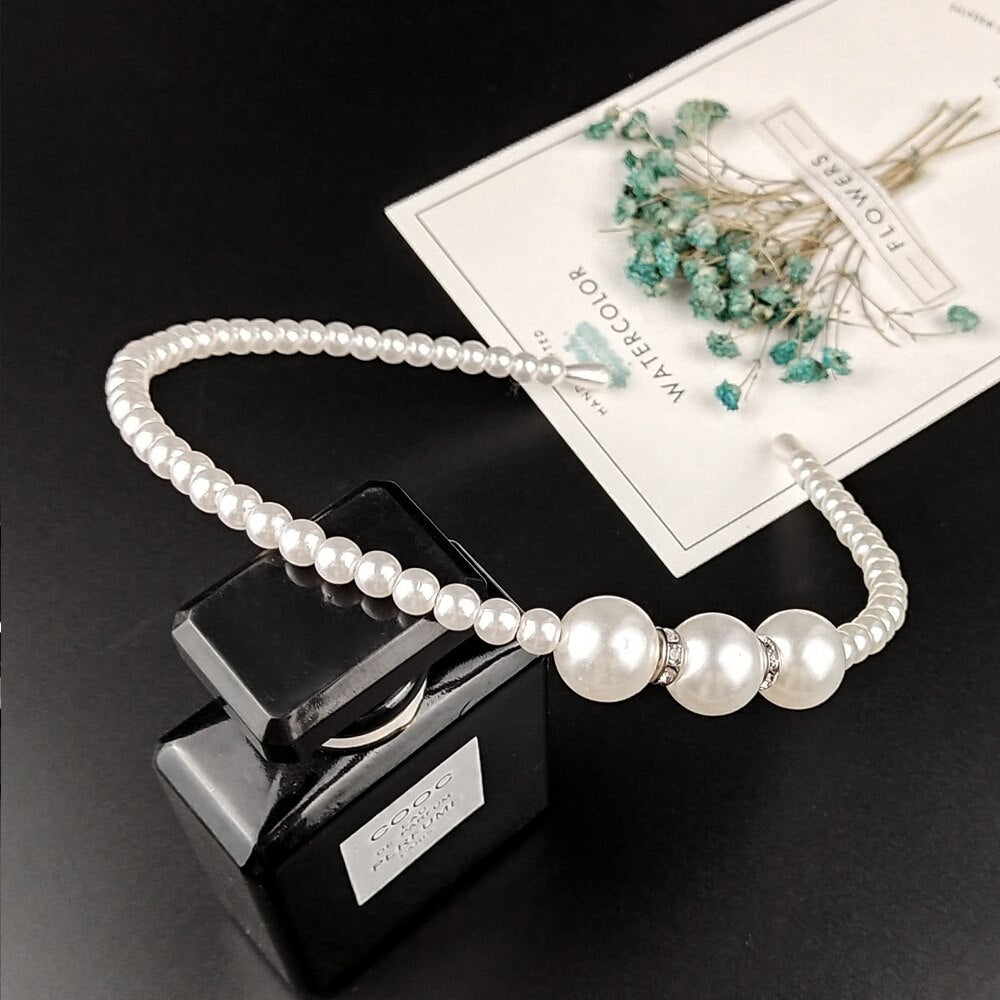 6 Styles Big Pearl Headband for Women Elegant Headband Wild Personality Fashion