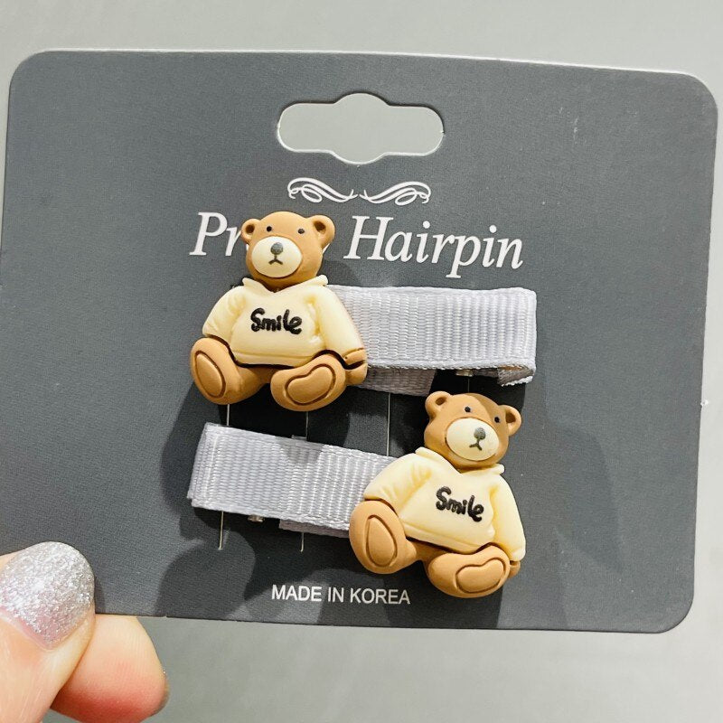 18 Styles 2Pcs/set Animals Bear Hair Accessories Children Rubber Bands