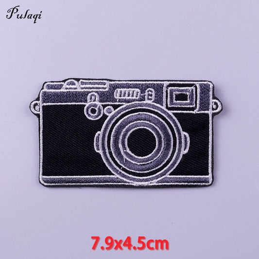 Photo Camera Patches Iron on Patch For Clothing Embroidery Stickers Clothes