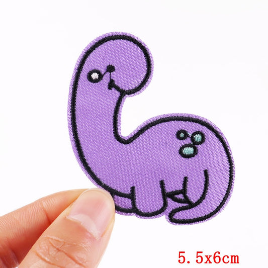 Purple Cartoon Dinosaur Cartoon Patches Clothing Sticker Patch Decal Embroidery