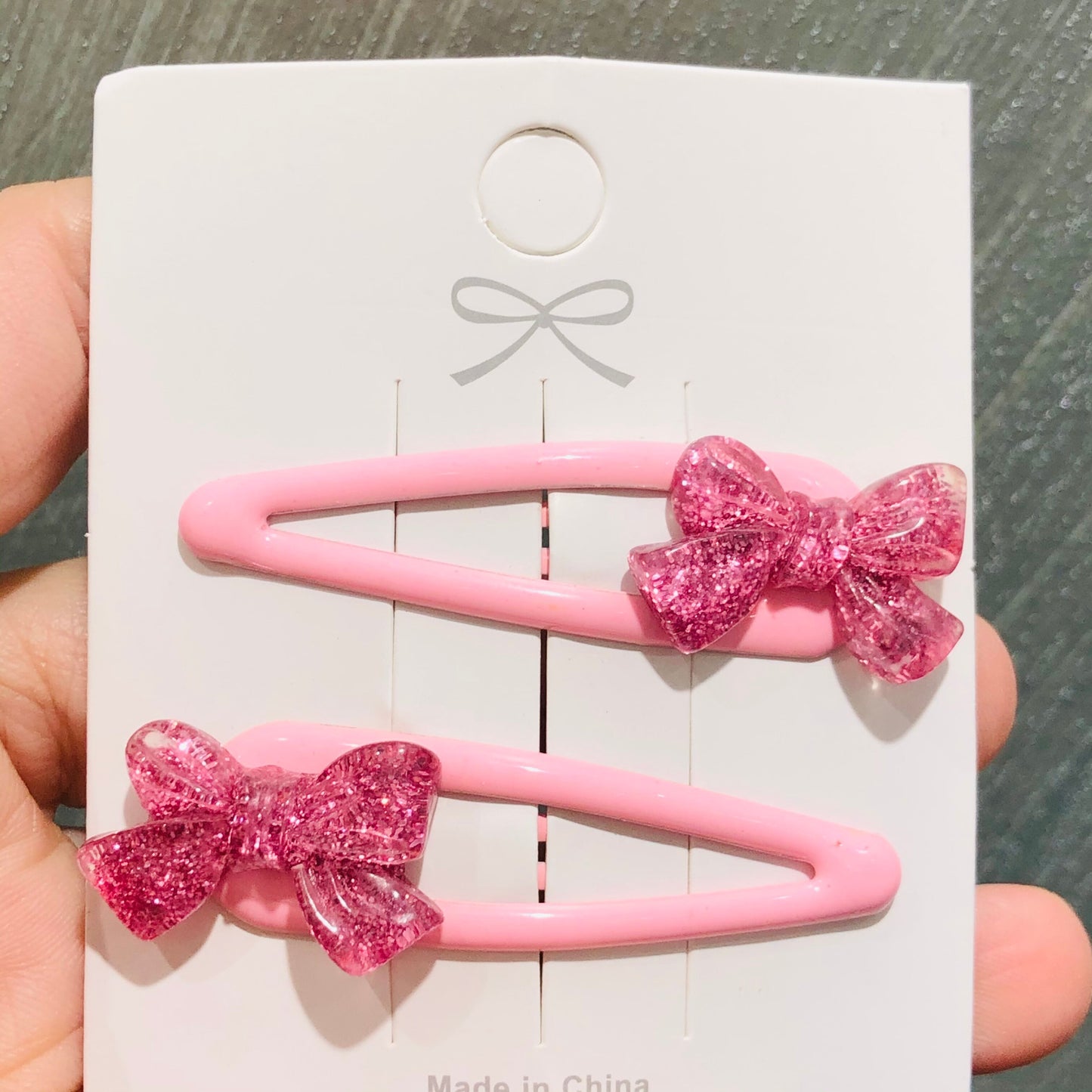 2Pcs/lot Shiny Bow-knot Rosette BB Clip For Girls Kids Mini Hairpin Hair