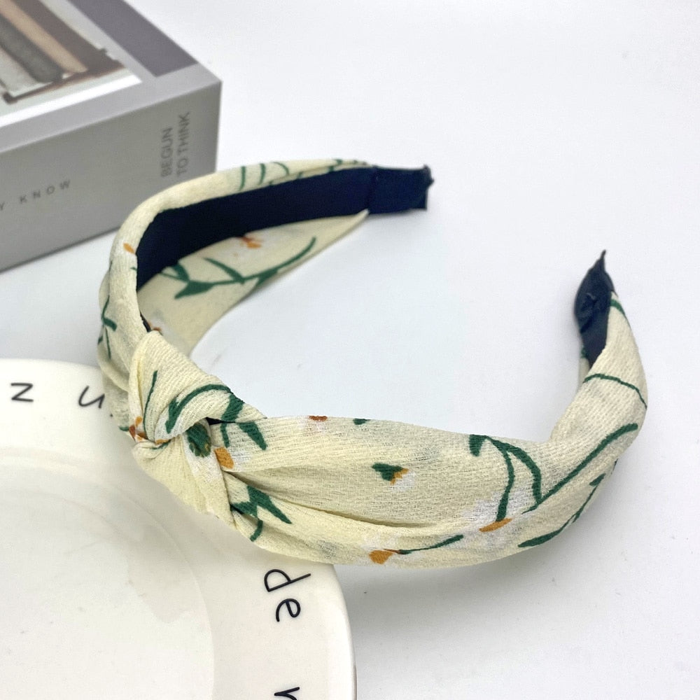 Ivory Floral Pattern Women Hairbands Fashion Headband Girls Hair Hoop