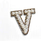 A-Z Alphabet 1Pcs Letter Patches Pearl Rhinestone Alphabet Patches For Clothes