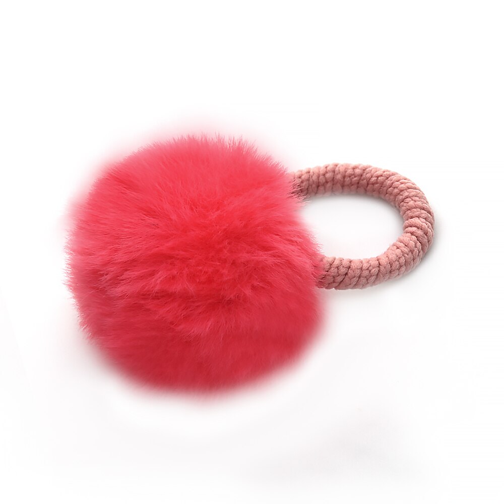 10 Styles Fur Ball With Elastic Rope Hair Band Handmade Elastic Ponytail Holders