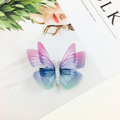 1pc Delicate Purple-Green Butterfly Hair Clip Cartoon Hairpin Children Fashion