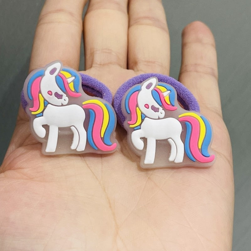 12 Styles 2PCS/Set Girls Cartoon Luminous Unicorn Hair Clips Kids Lovely