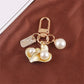 9 Styles Pearl Heart Leaf Keychain Charms Ins Metal Accessories Ladies Bag