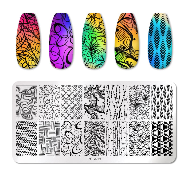 Texture Design Nail Stamping Plates Stencil Tools Template Plate Mold Nail Art