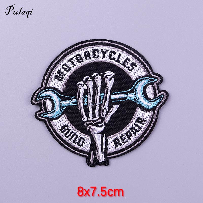 Motorcycles Build Repair Patch Iron On Patches Clothes Cartoon Stickers